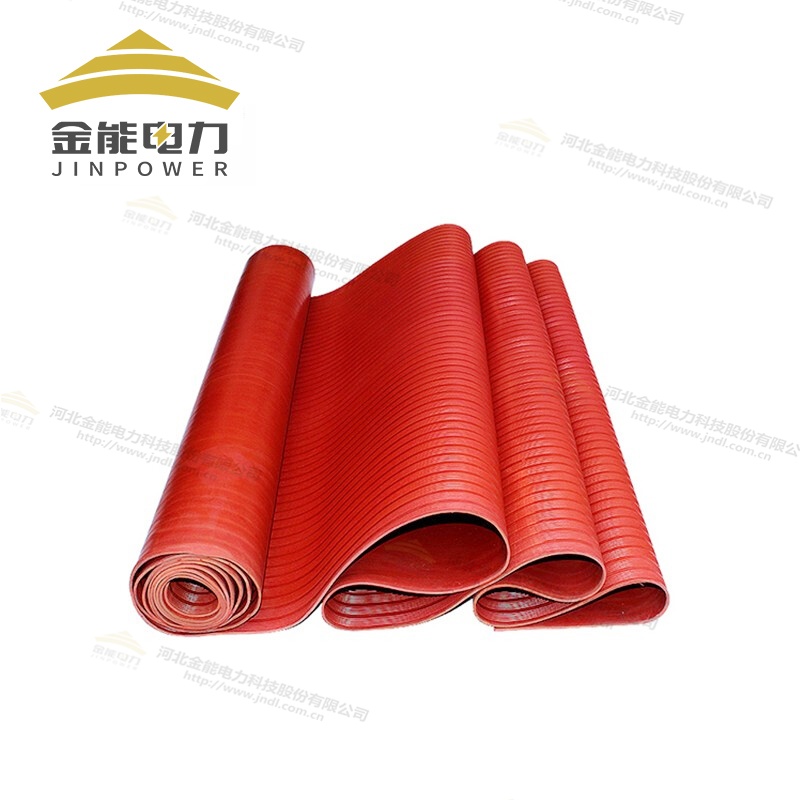 3-10mm紅色常規條紋防滑絕緣膠墊（5-30kV）